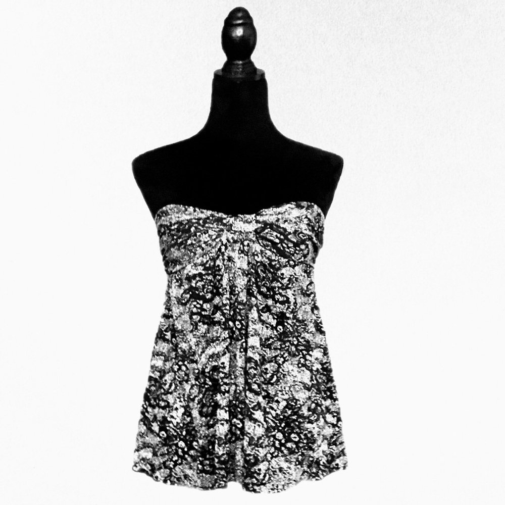 Express SILK Strapless Babydoll Top